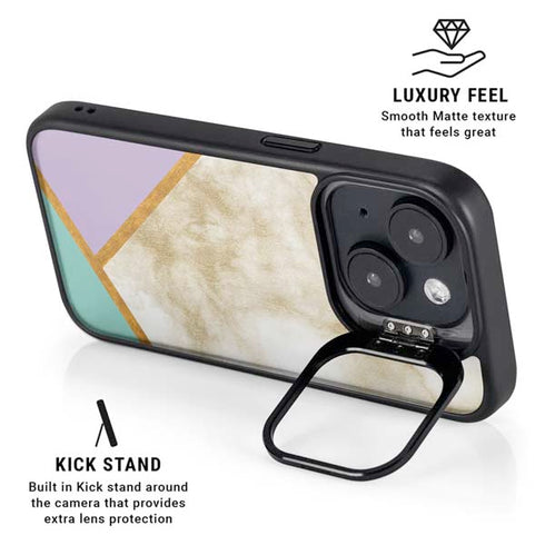 Angled Marble iPhone 15 Kickstand Case